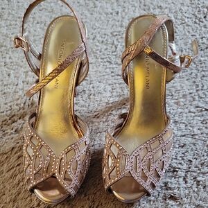 ANTONIO MELANI Metallic Strappy Heels